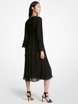 Pleated Georgette Midi Dress Product Image