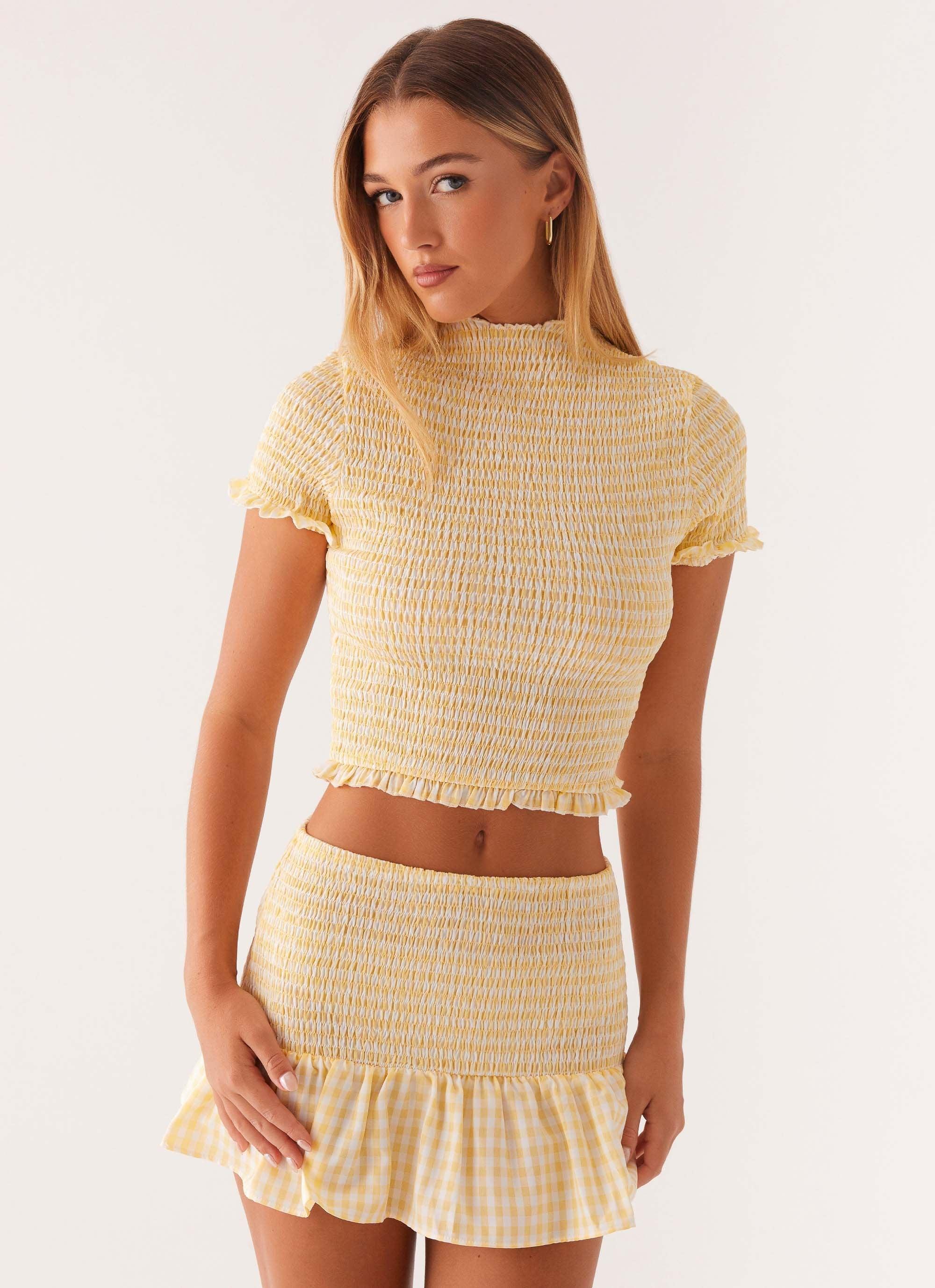 Sweetest Pie T-Shirt - Yellow Gingham Product Image