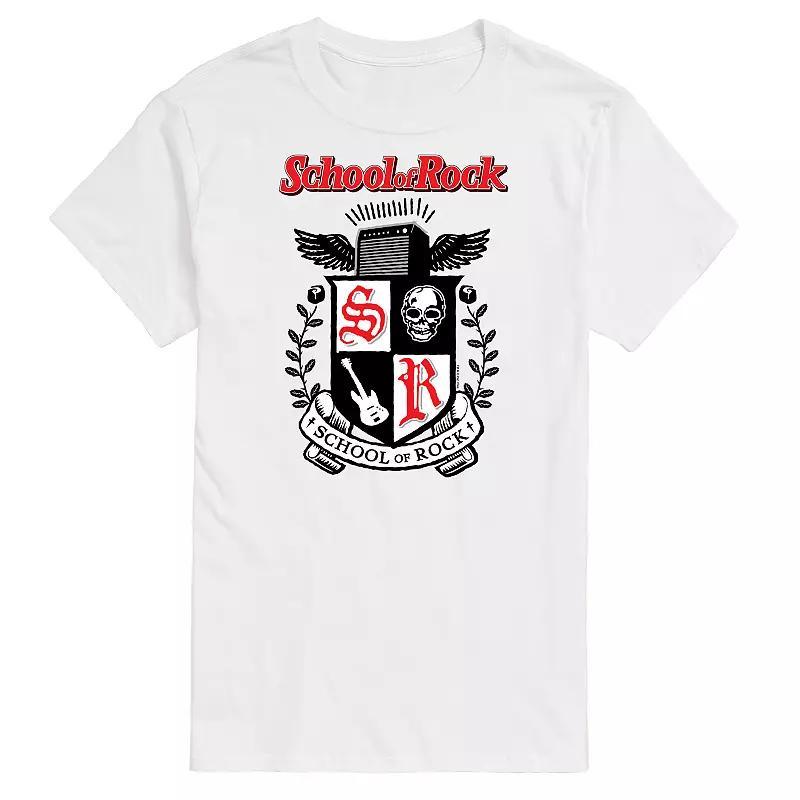 Big & Tall School of Rock Crest Graphic Tee, Men's, Size: Large Tall, White Product Image