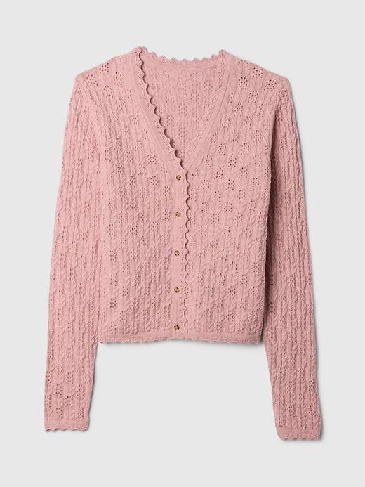 CashSoft Pointelle Cardigan Product Image