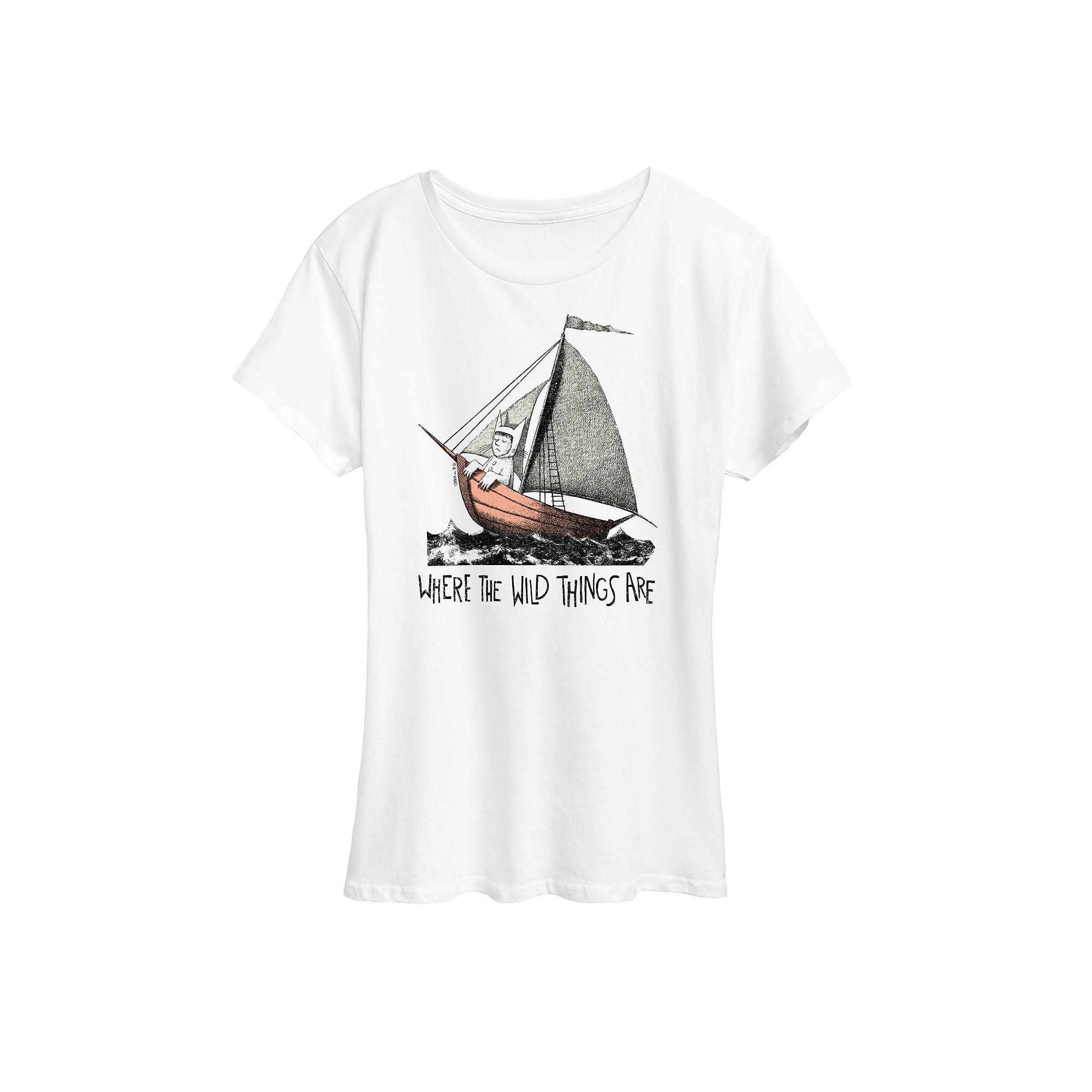 Women's Where The Wild Things Are Boat Graphic Tee, Size: Small, White Product Image