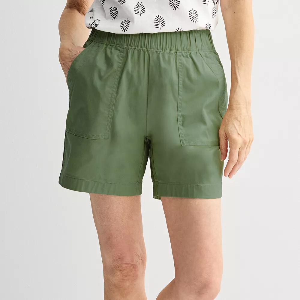 Petite Croft & Barrow® Pull On Twill Shorts, Women's,  Product Image