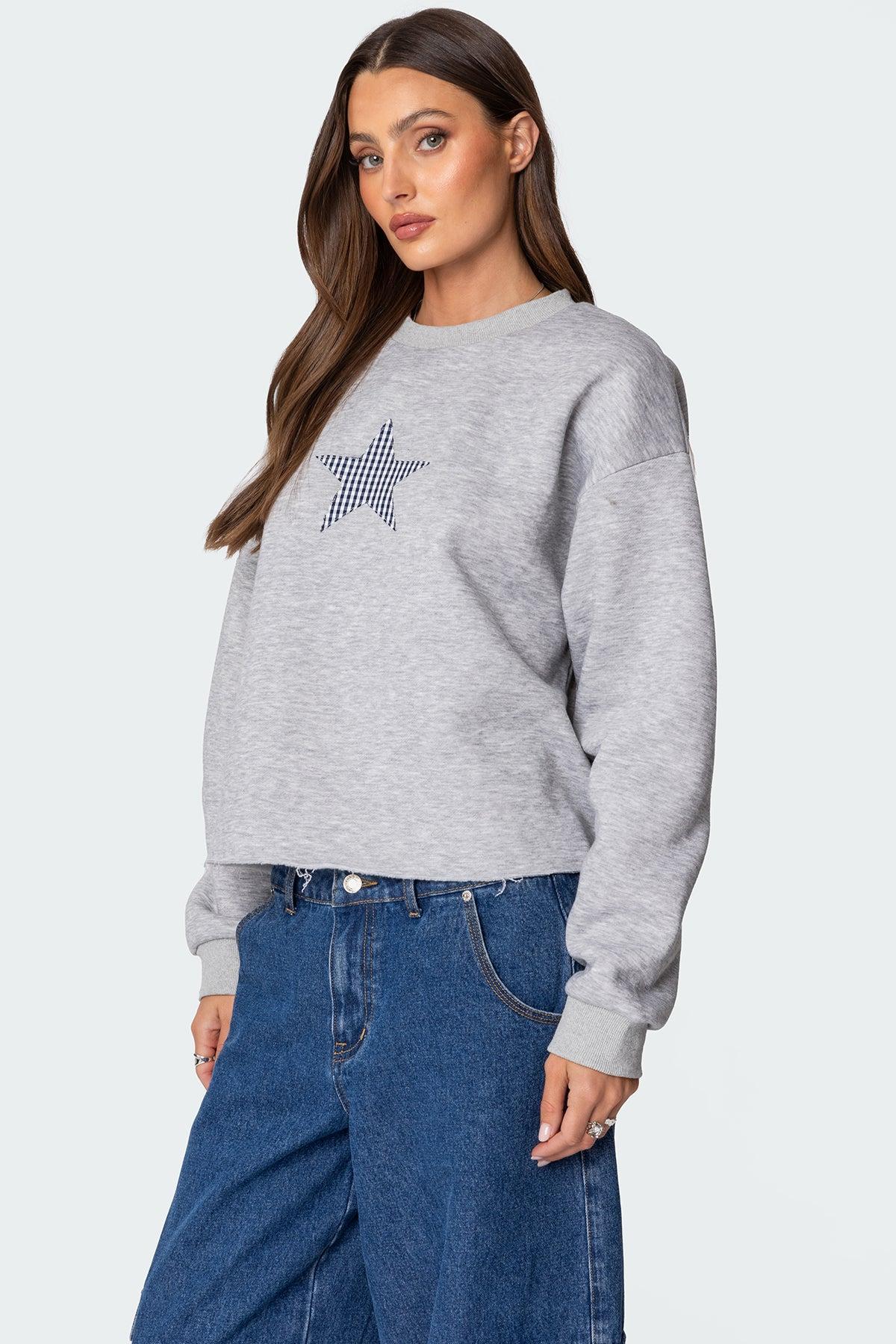 Gingham Star Sweatshirt Product Image
