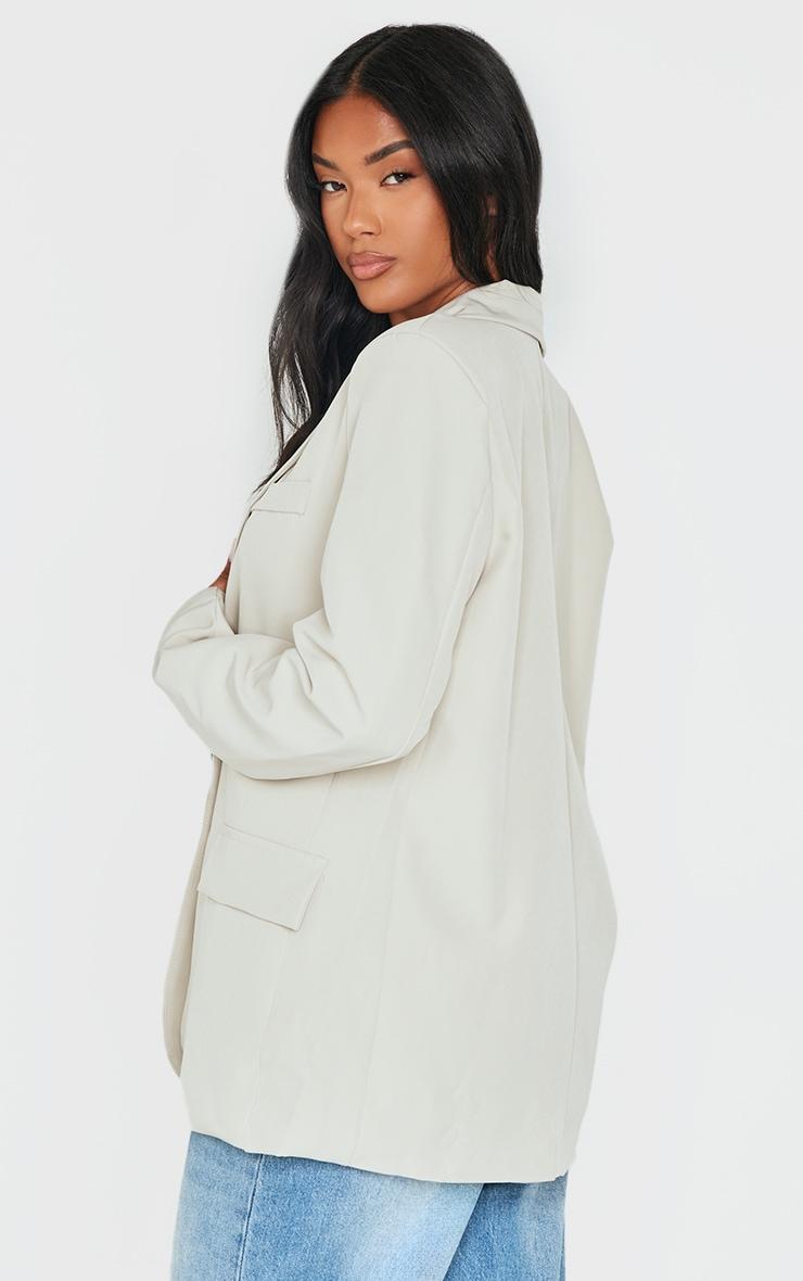 Cream Oversized Structured Blazer Product Image