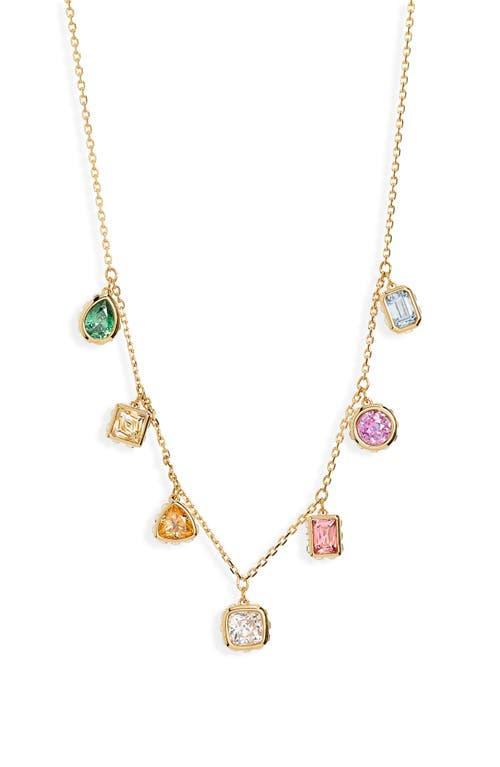 Womens Chroma Goldtone & Crystal Mixed Cuts Droplet Necklace Product Image