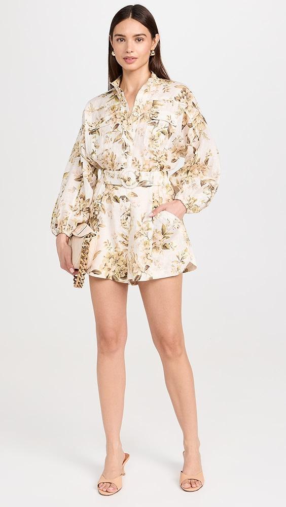 Zimmermann Golden Panelled Romper | Shopbop Product Image