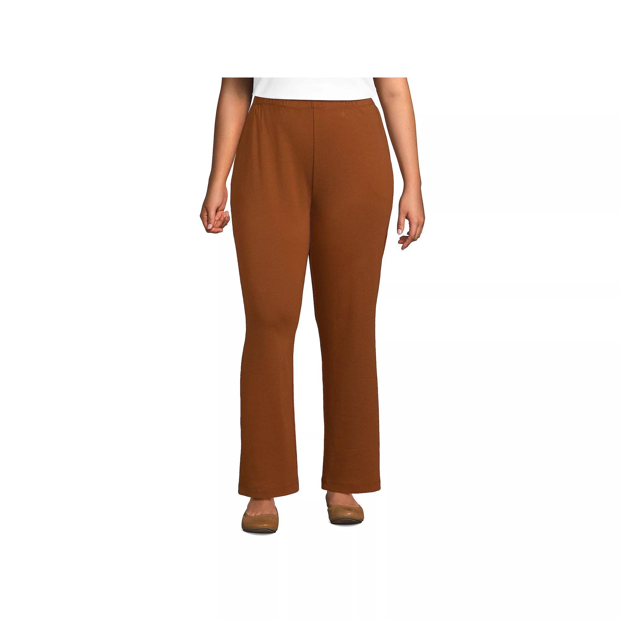 Plus Size Lands' End Sport Knit High-Waist Pull-On Pants, Women's, Size: 3XL, Dark Grey Product Image