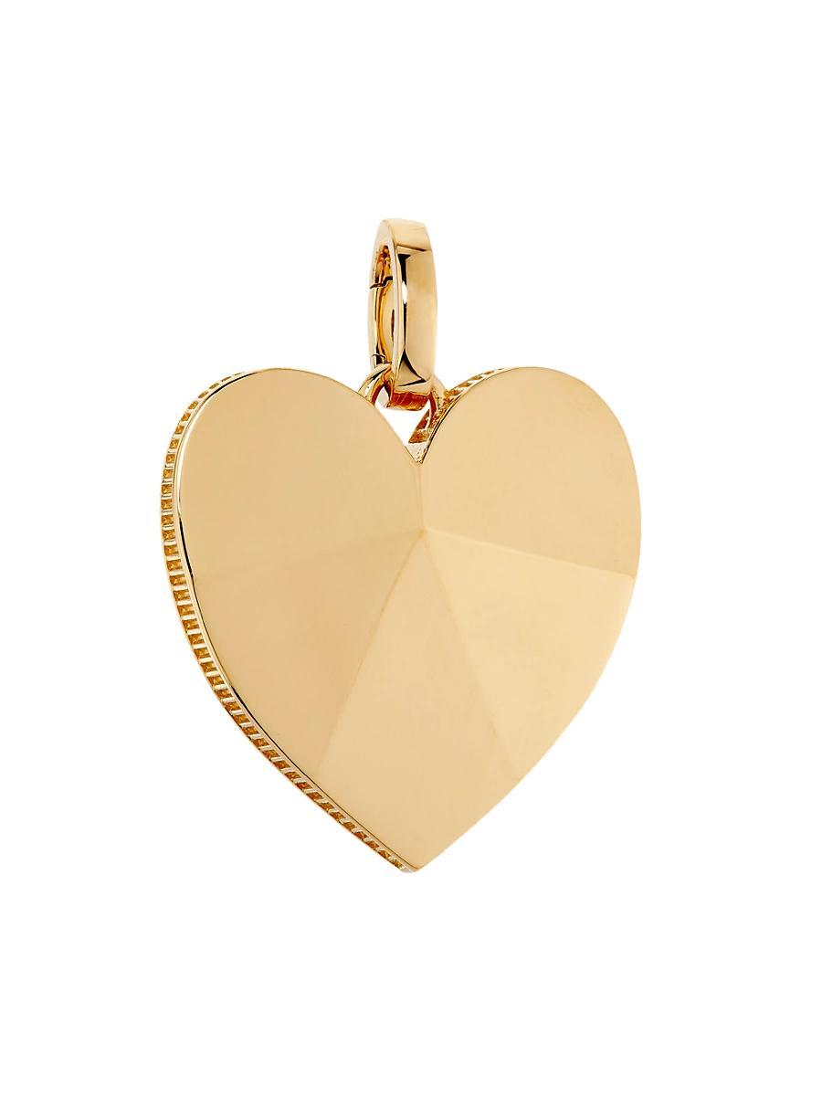 Womens True Love: Faceted Heart 18K Yellow Gold & 0.11 TCW Diamond Pendant Product Image