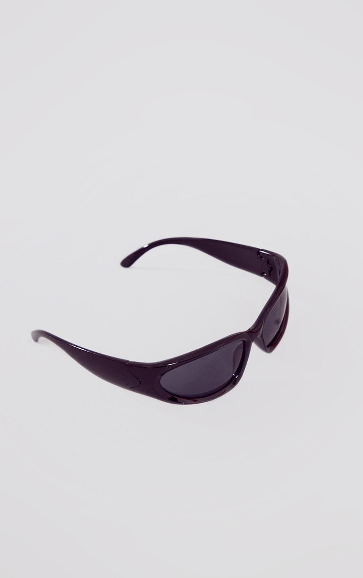 Black Thick Frame Visor Sunglasses Product Image