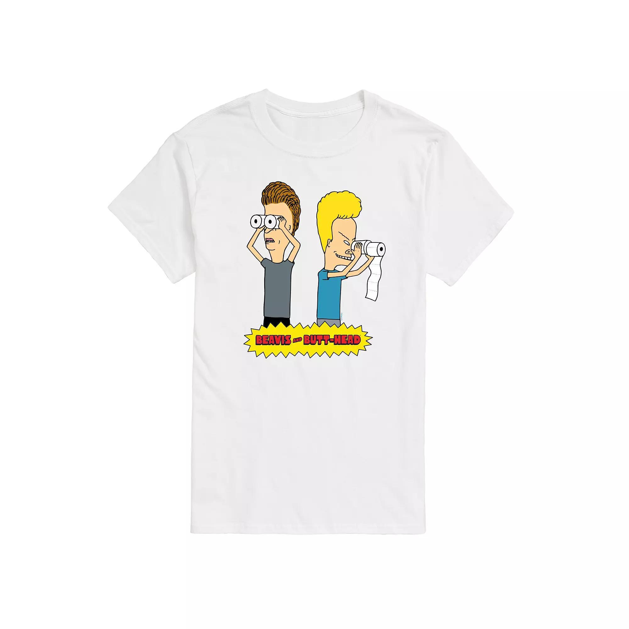 Men's Beavis & Butthead Toilet Paper Graphic Tee, Size: Medium, White Product Image