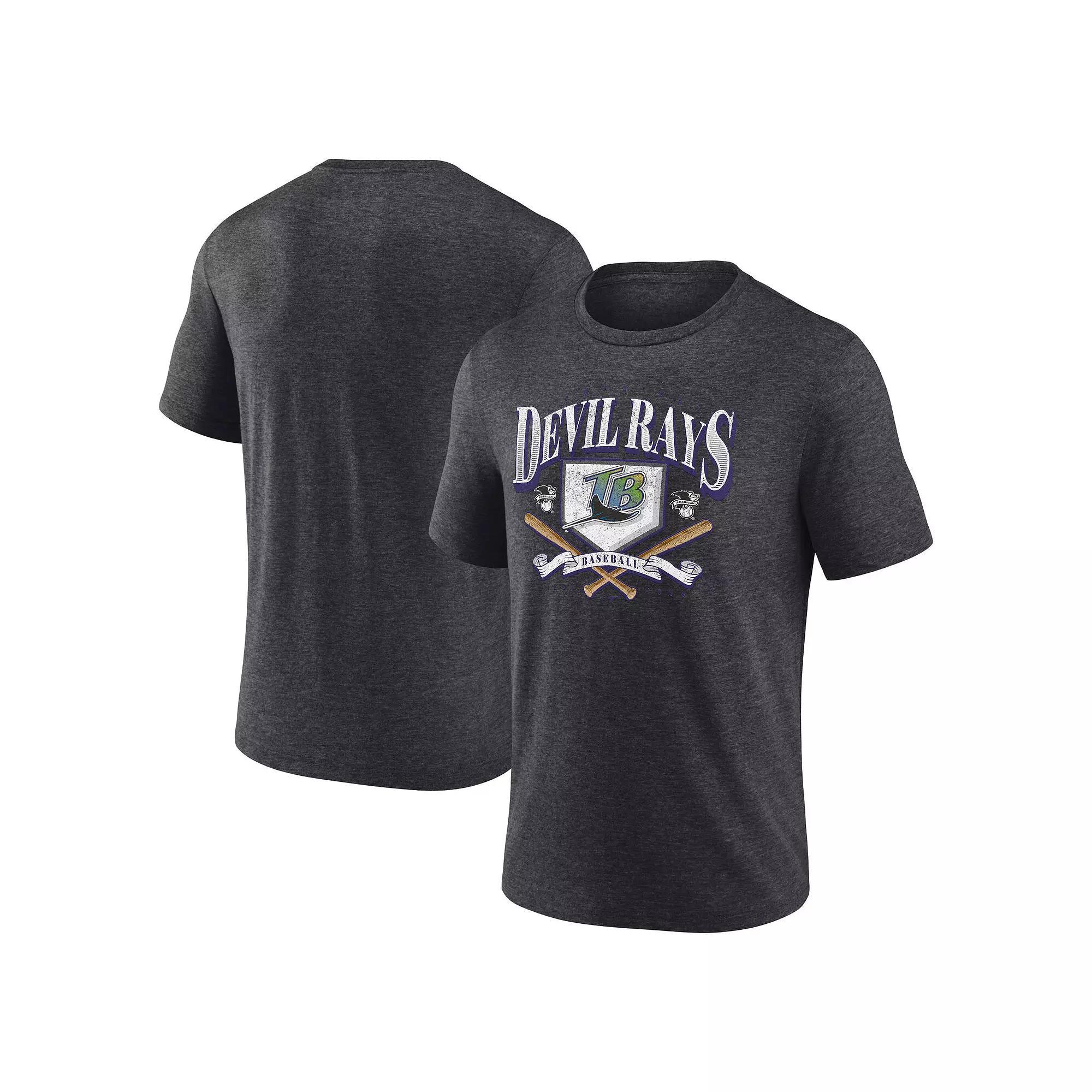 Men's Fanatics Branded Heather Charcoal Tampa Bay Rays Home Team Tri-Blend T-Shirt,  Product Image