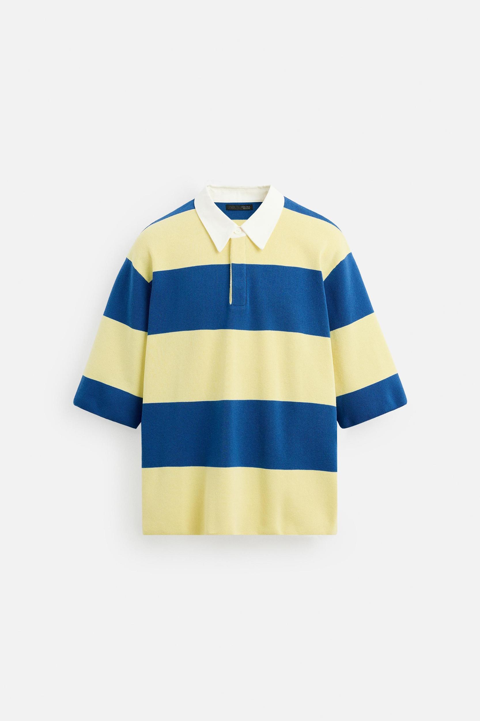 STRIPED KNIT POLO Product Image