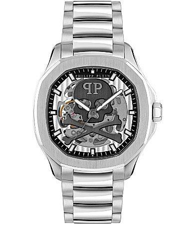 Philipp Plein Mens Skeleton Spectre Automatic Stainless Steel Bracelet Watch Product Image