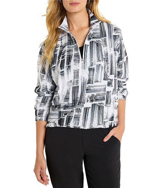 NIC + ZOE Active City Blocks Tech Stretch Stand Collar Long Sleeve Half Zip Product Image
