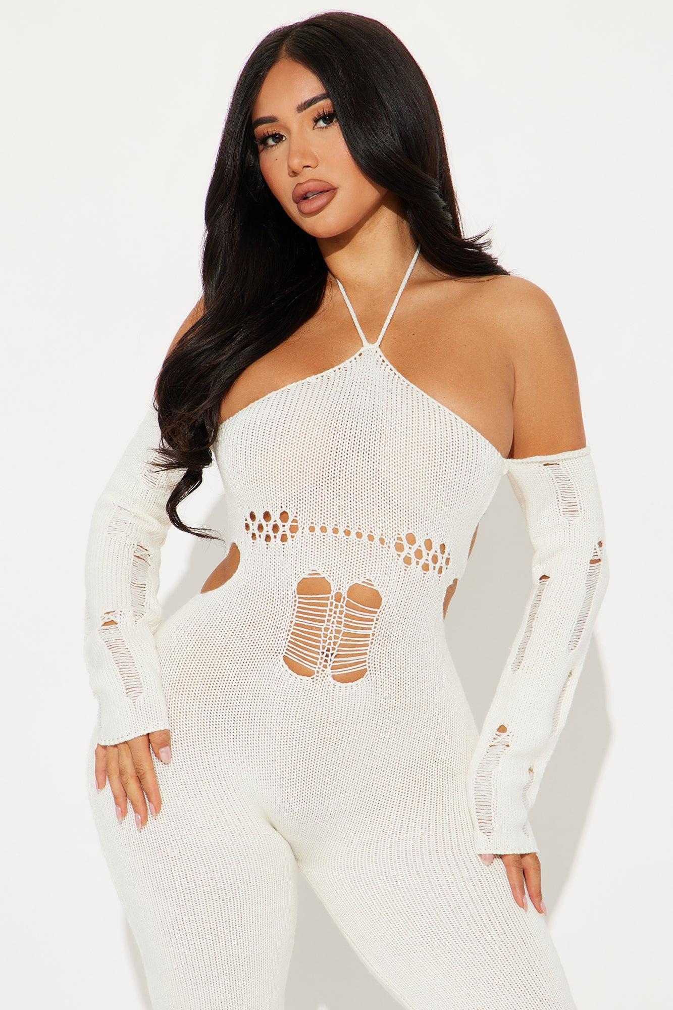 Here With You Knit Jumpsuit - Ivory Product Image