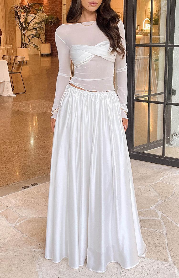 Clementine White Maxi Skirt Product Image