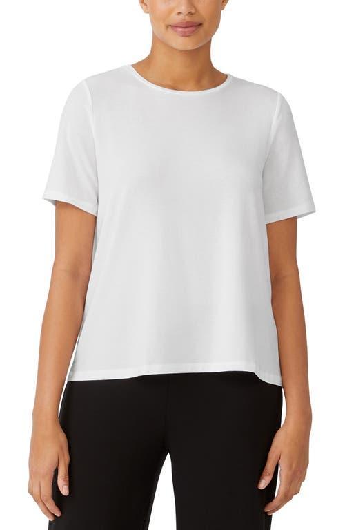 Eileen Fisher Tencel Lightweight Jersey Crew Neck Short Sleeve Shirt Product Image