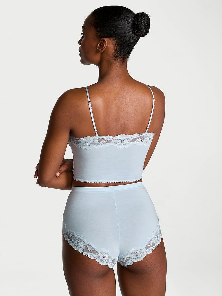 Modal Soft & Lace Trim Straight-Neck Cami Set Product Image