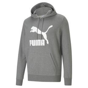 PUMA Classics French Terry Logo Men's Hoodie in Medium Grey Heather Product Image