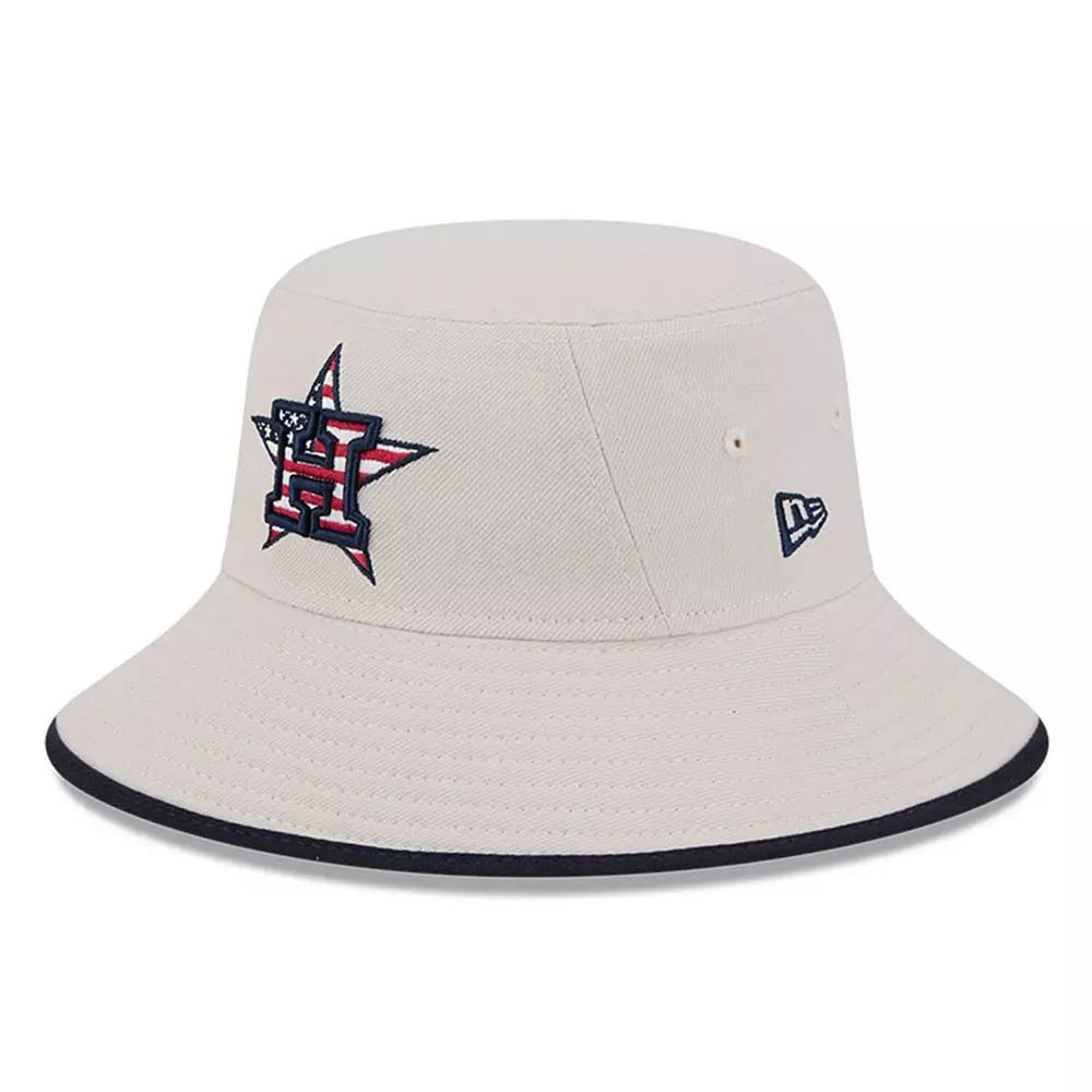 Men's New Era Khaki Houston Astros 2024 Fourth of July Bucket Hat, Beig K Product Image