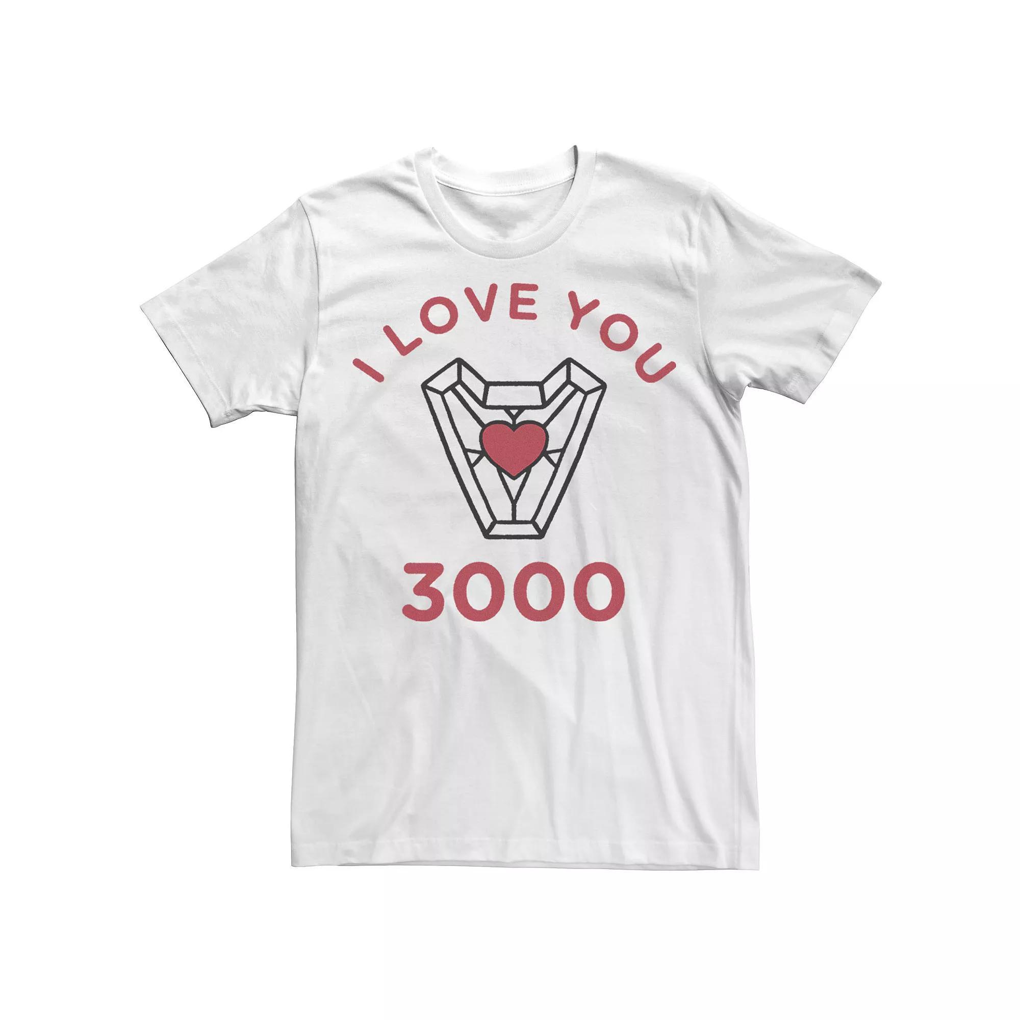 Men's Marvel Iron Man I Love You 3000 Arc Reactor Tee, Size: Large, White Product Image