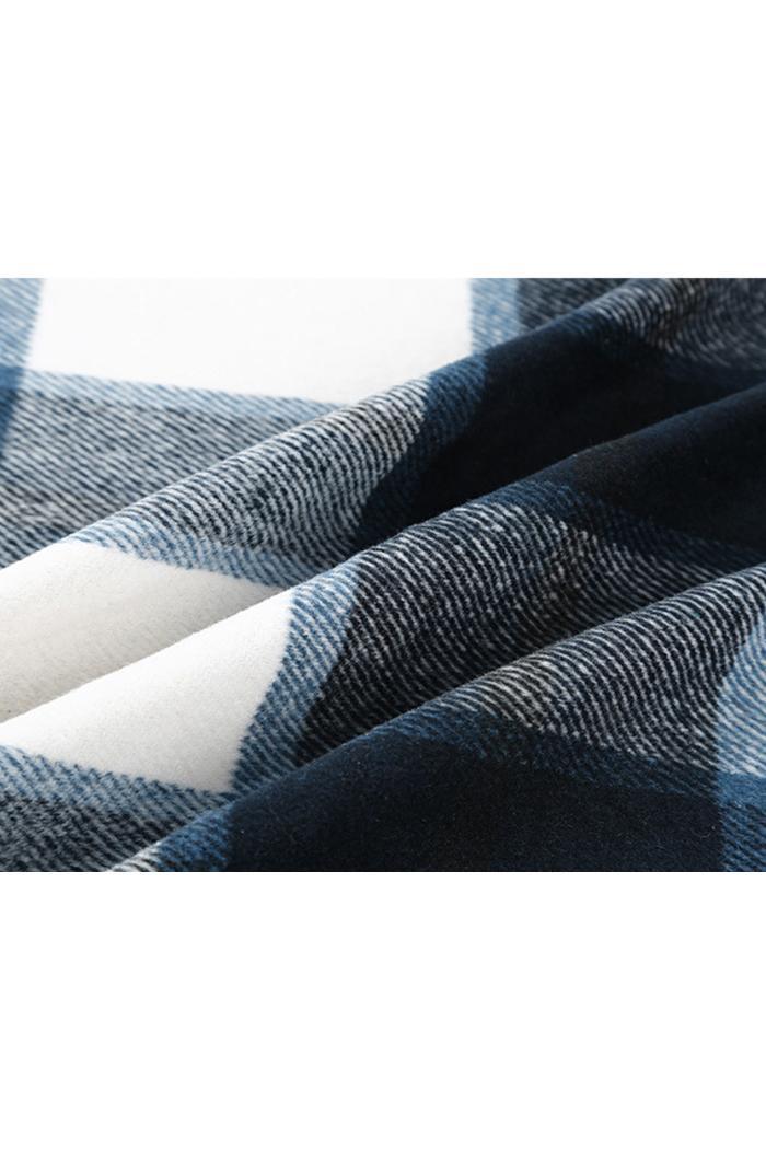 Flannel Pocket Plaid Long Shirt Jacket Product Image