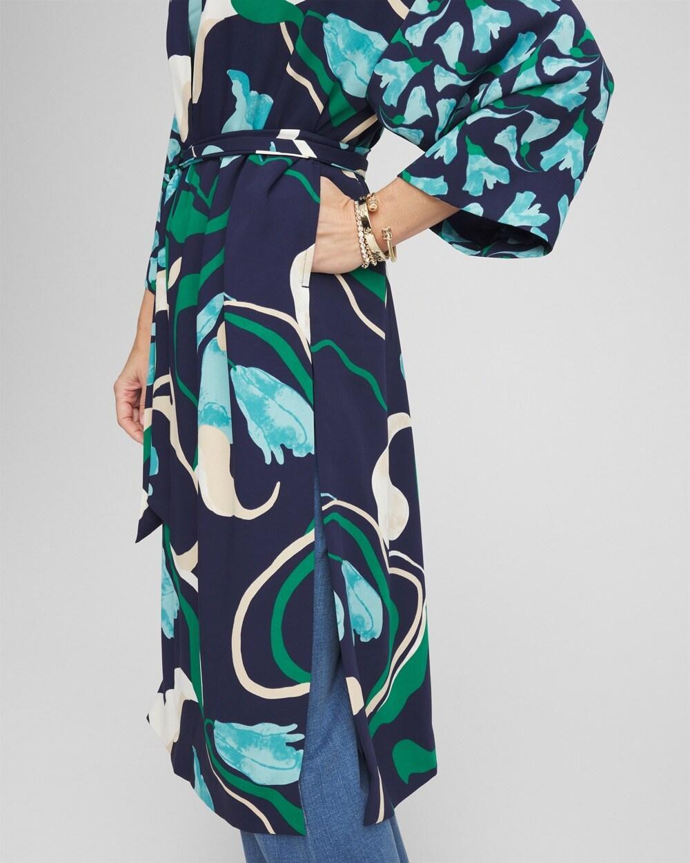 Long Wildflower Open-Front Kimono Product Image