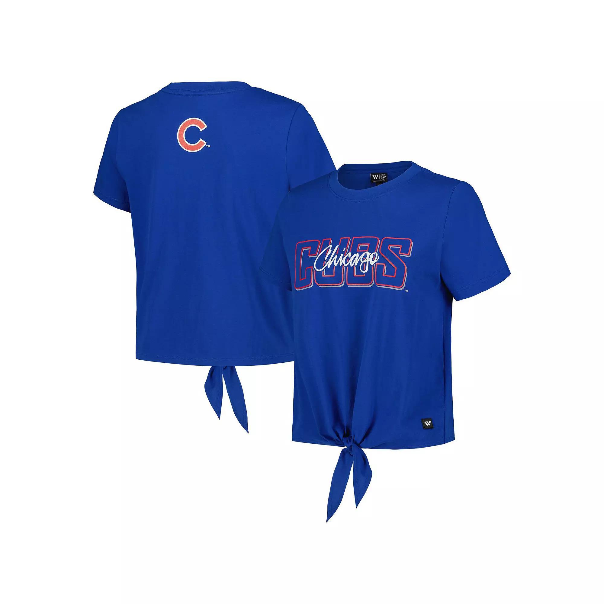 Women's The Wild Collective Royal Chicago Cubs Twist Front T-Shirt, Size: XS, Blue Product Image
