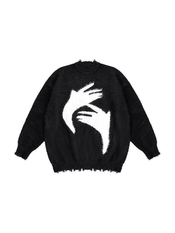 Men's Plush Abstract Jacquard Sweater Product Image