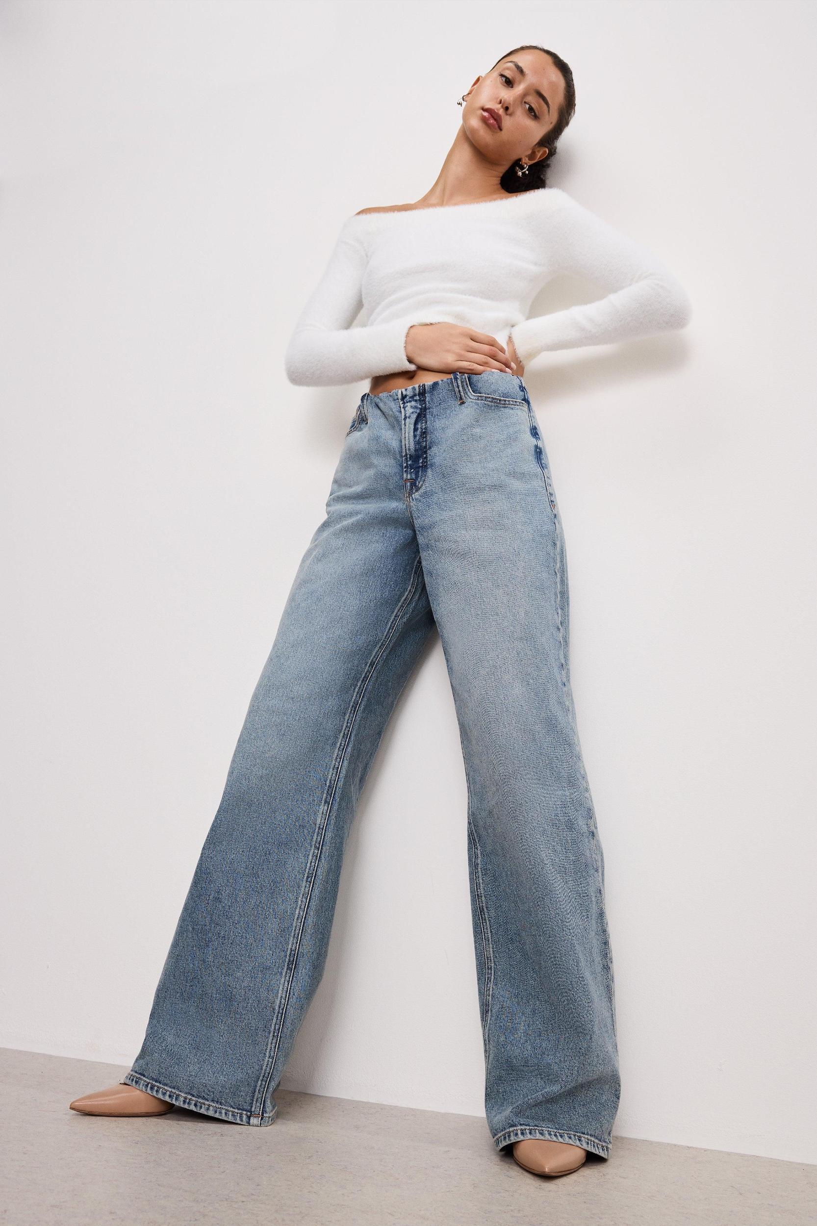WIDE LEG PULL-ON JEANS | INDIGO825 Product Image
