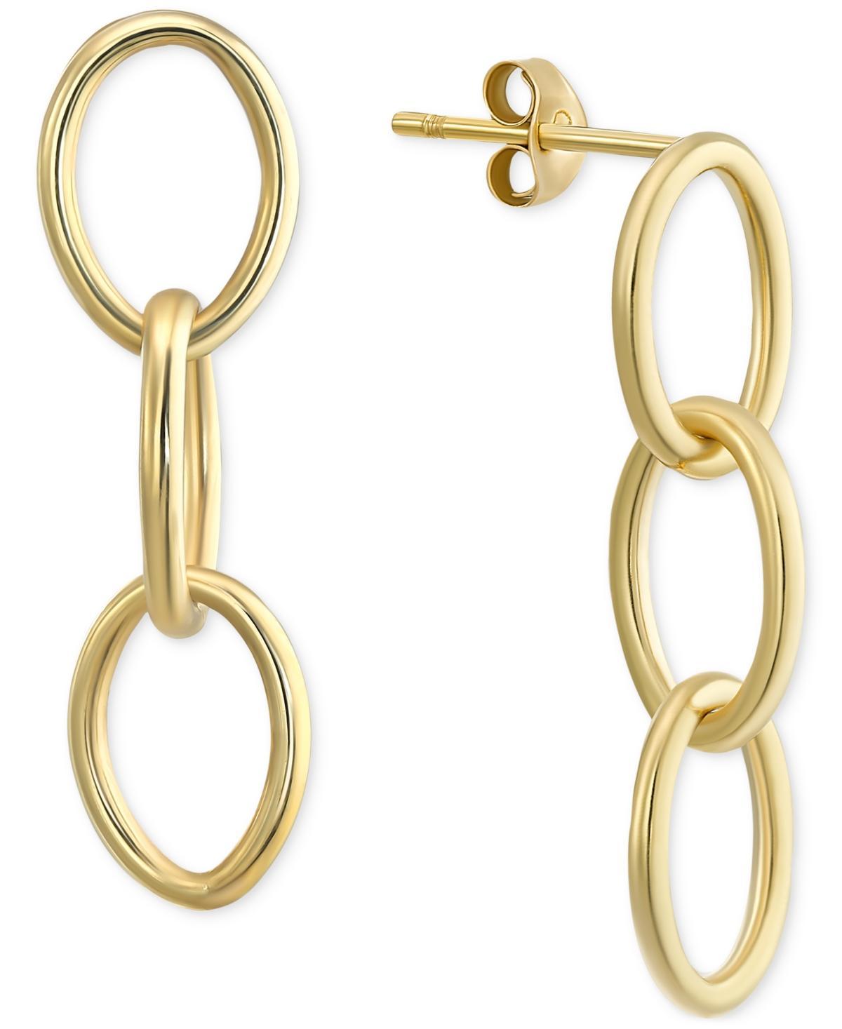 Taylor Grace 10k Gold Triple Oval Drop Earrings, Womens Product Image