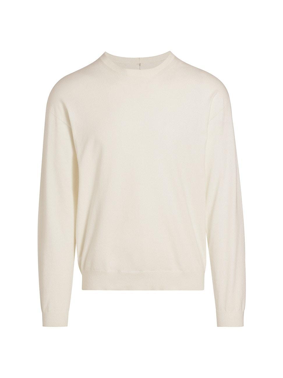 Helmut Lang Fine Gauge Crewneck Sweater in White Product Image