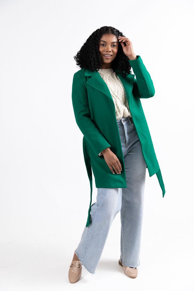 Mistletoe Moment Green Coat FINAL SALE Product Image