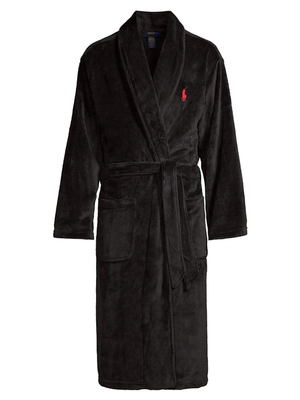 POLO RALPH LAUREN Plush Shawl Collar Robe In Polo Black Product Image