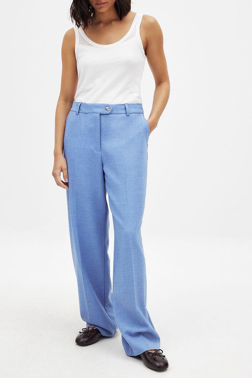 Tailored Mid Waist Suit Pants Product Image