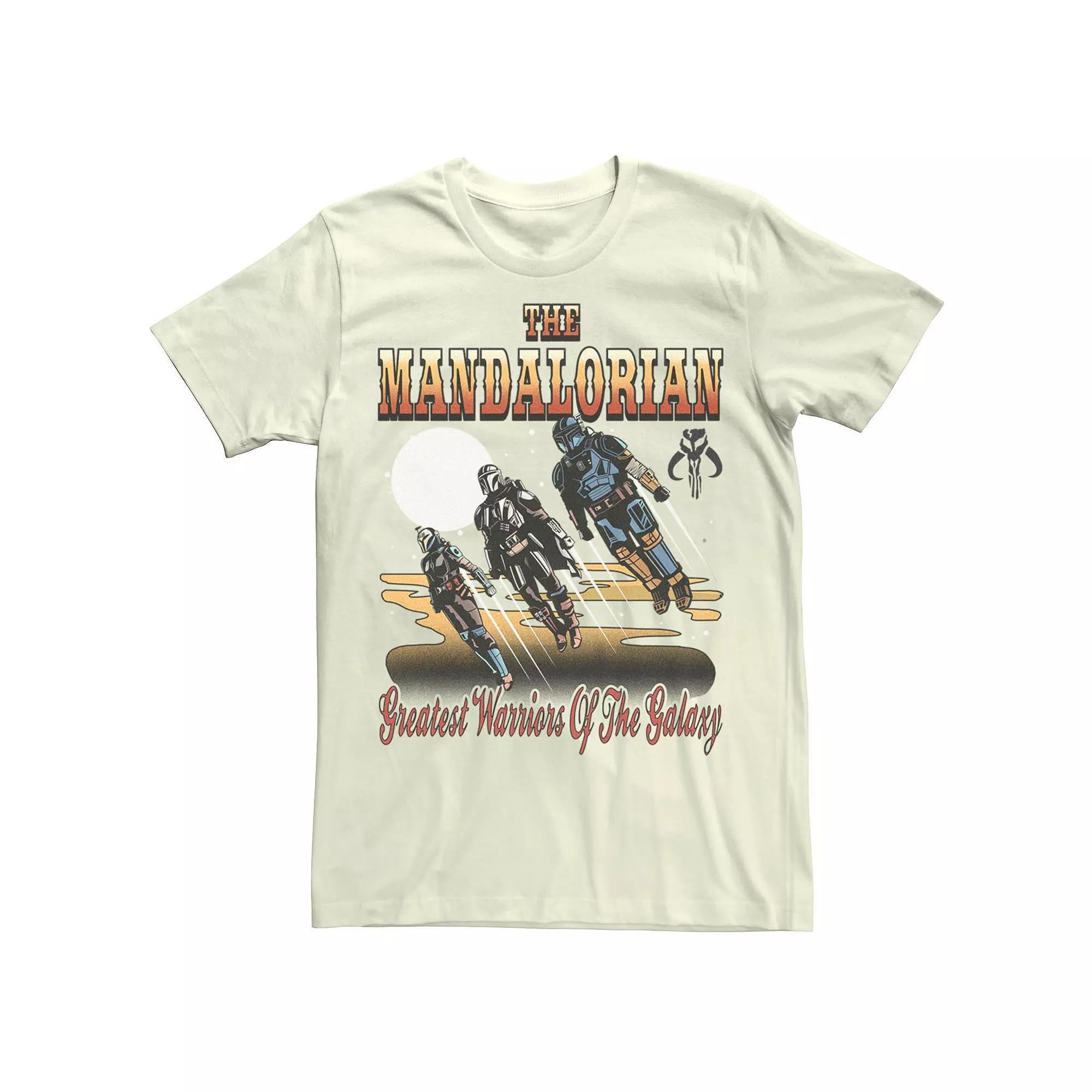 Men's Star Wars The Mandalorian Greatest Warriors Of The Galaxy Tee, Size: XL, Natural Product Image