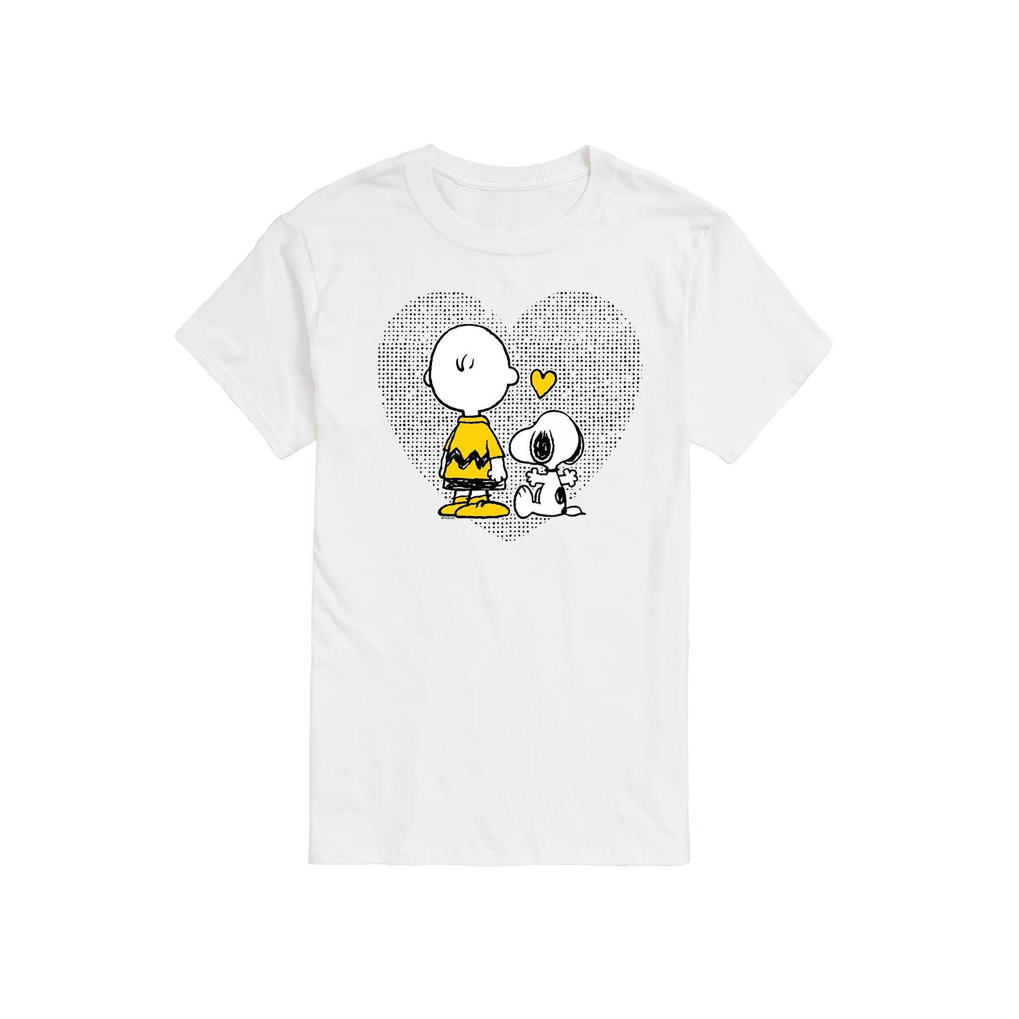 Men's Peanuts Charlie Snoopy Heart Graphic Tee,  Product Image