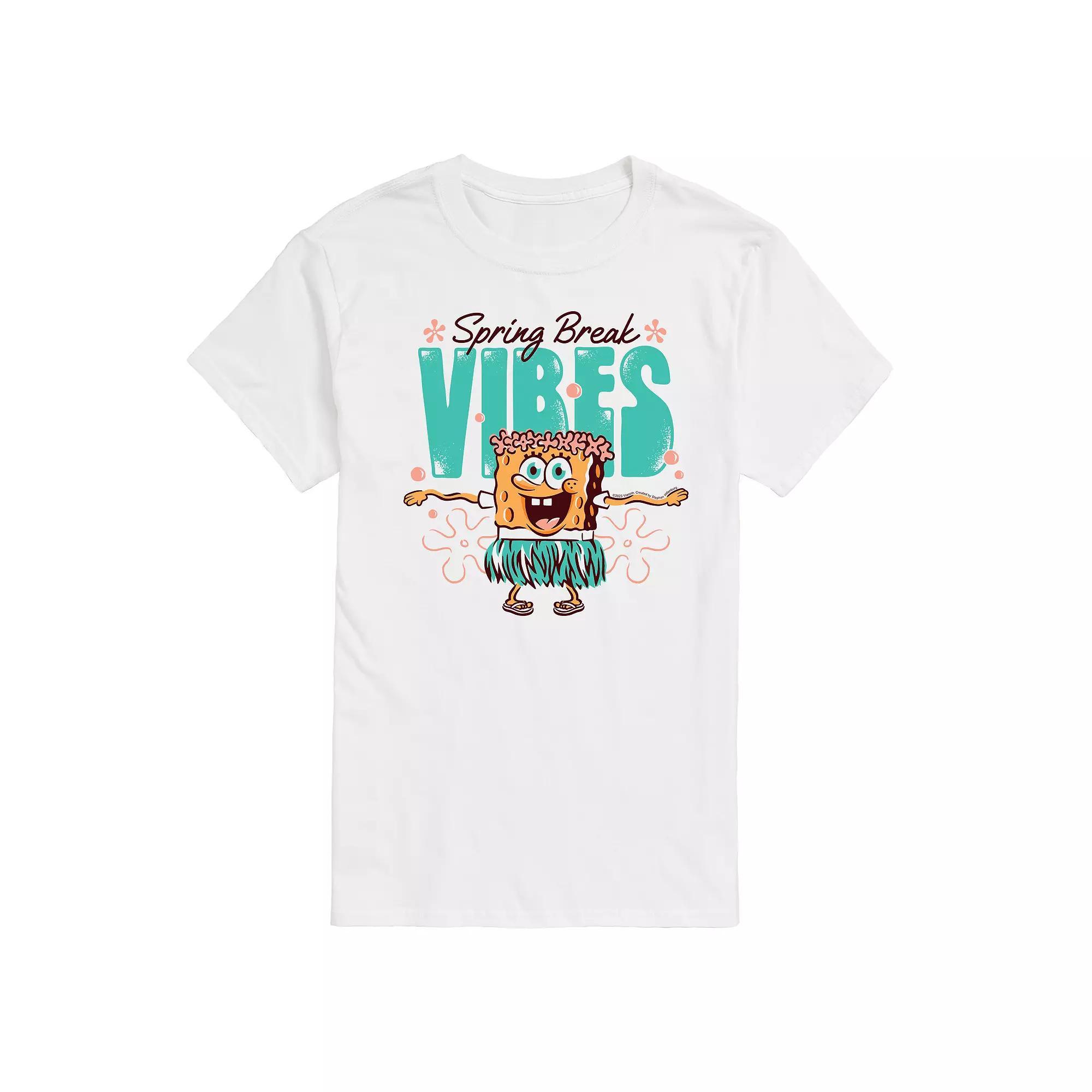 Men's SpongeBob SquarePants Spring Break Vibes Graphic Tee, Size: XL, White Product Image