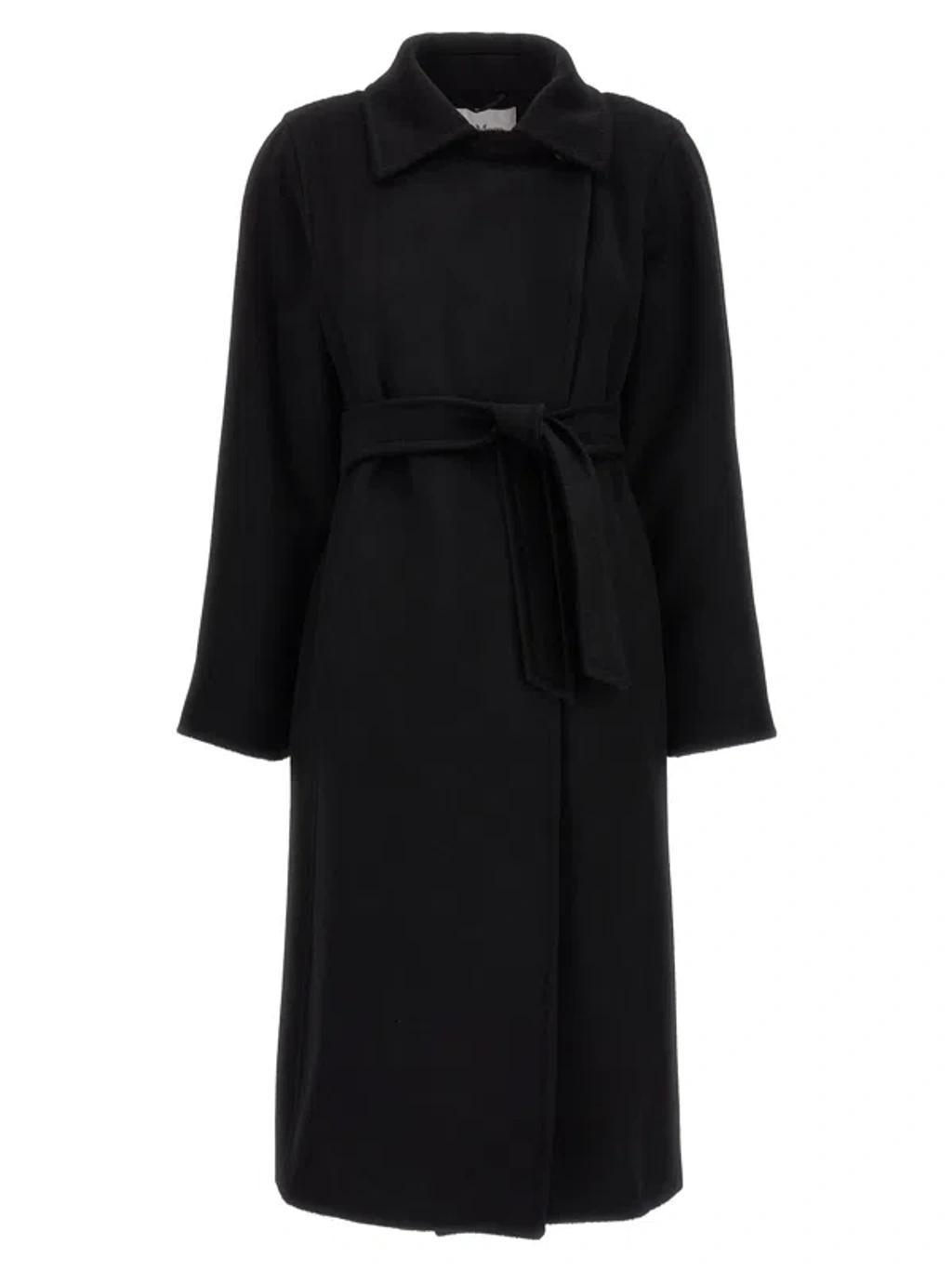 MAX MARA Collared Belted Coat In Multicolor Product Image