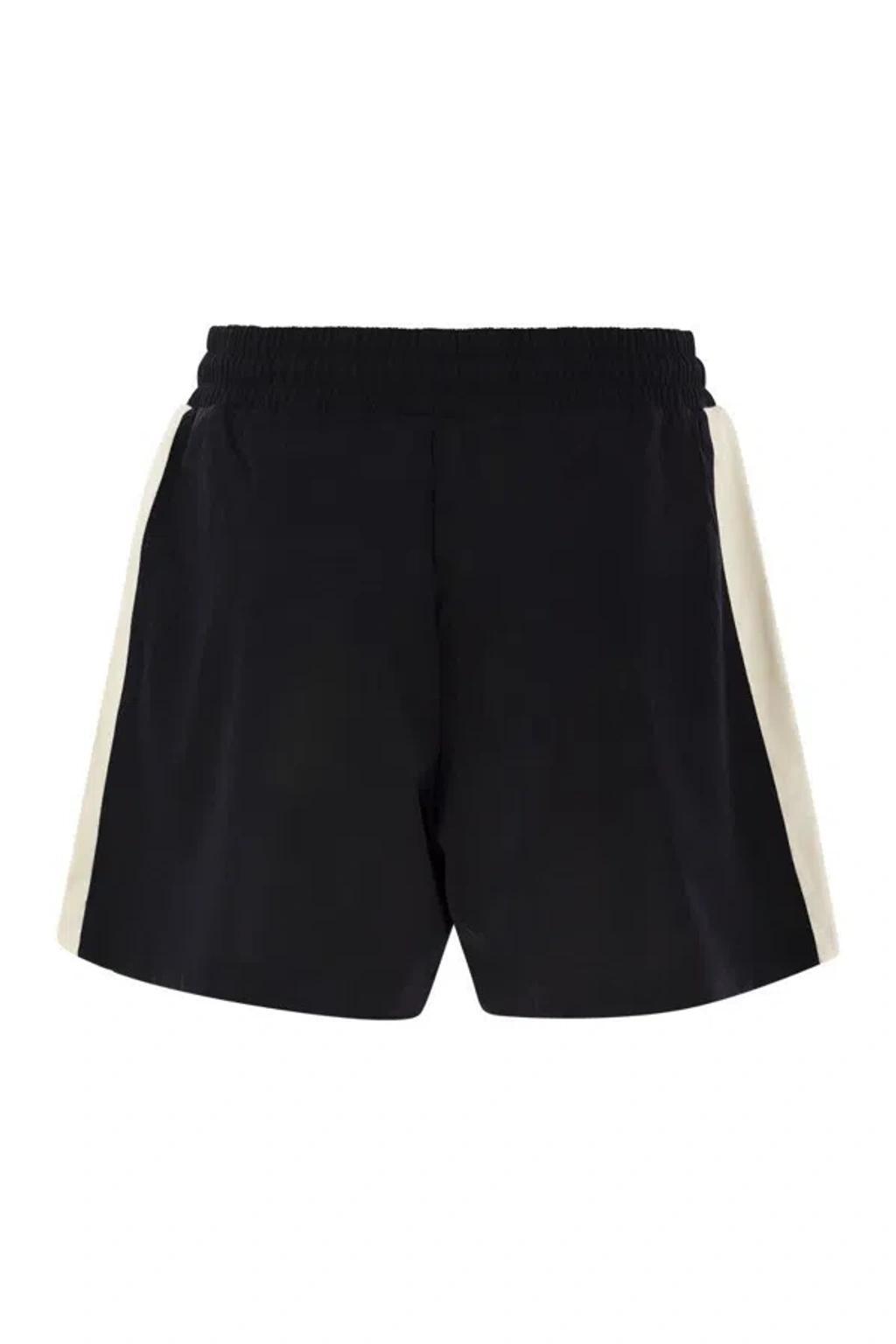 MONCLER Drawstring Jersey Shorts In Blue Product Image