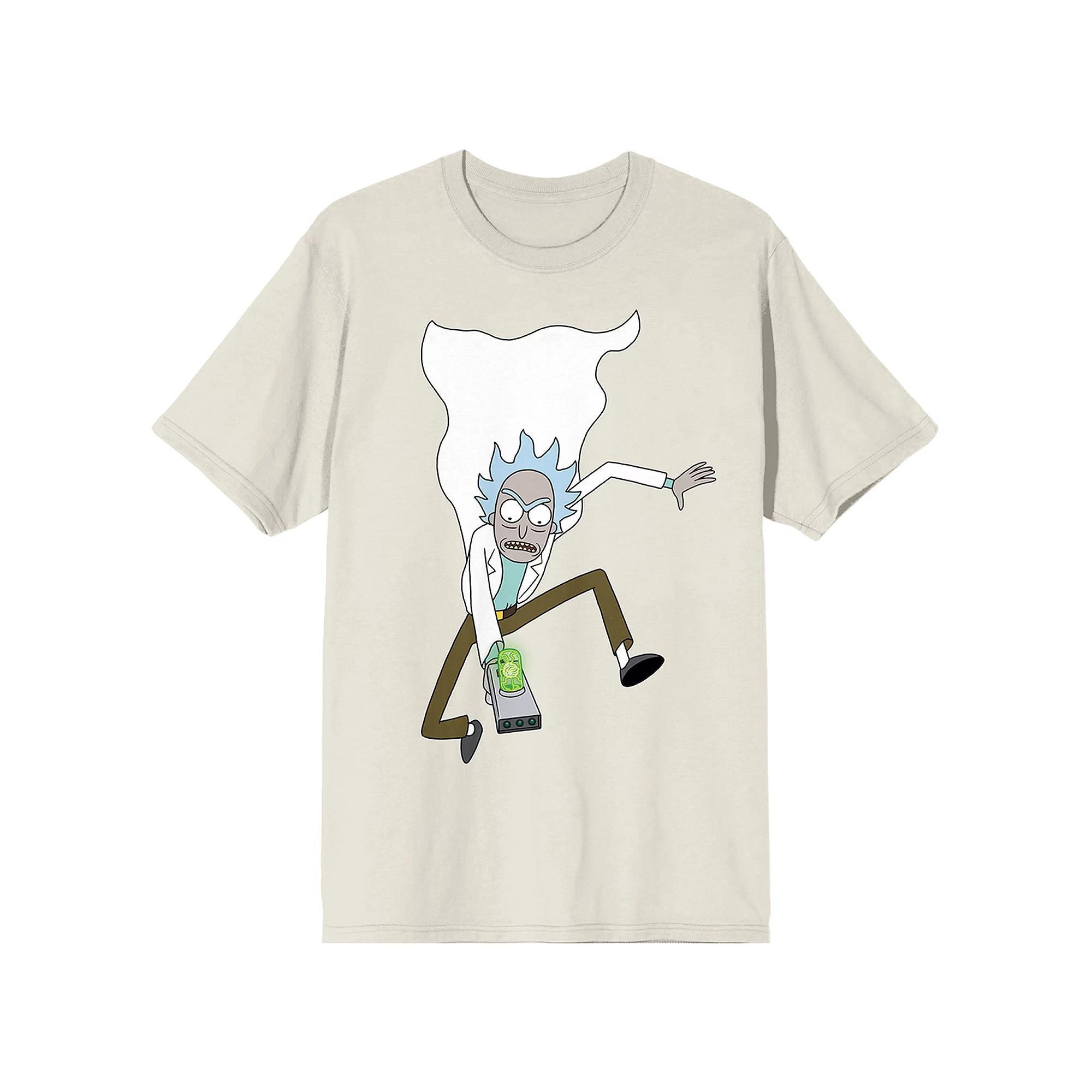 Men's Rick & Morty Rick Jumping Graphic Tee, Size: Large, Off White Product Image