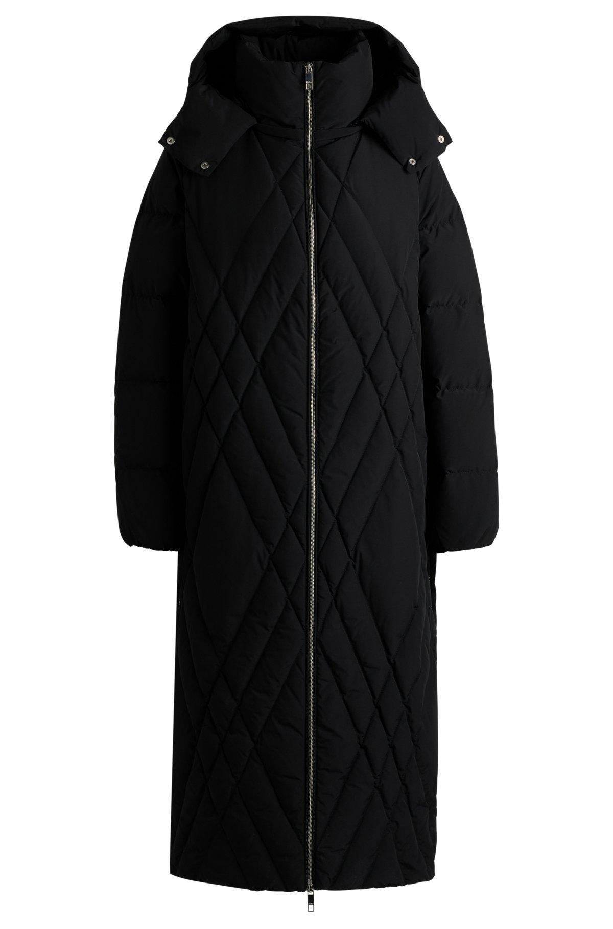 Quilted down coat with adjustable hood Product Image
