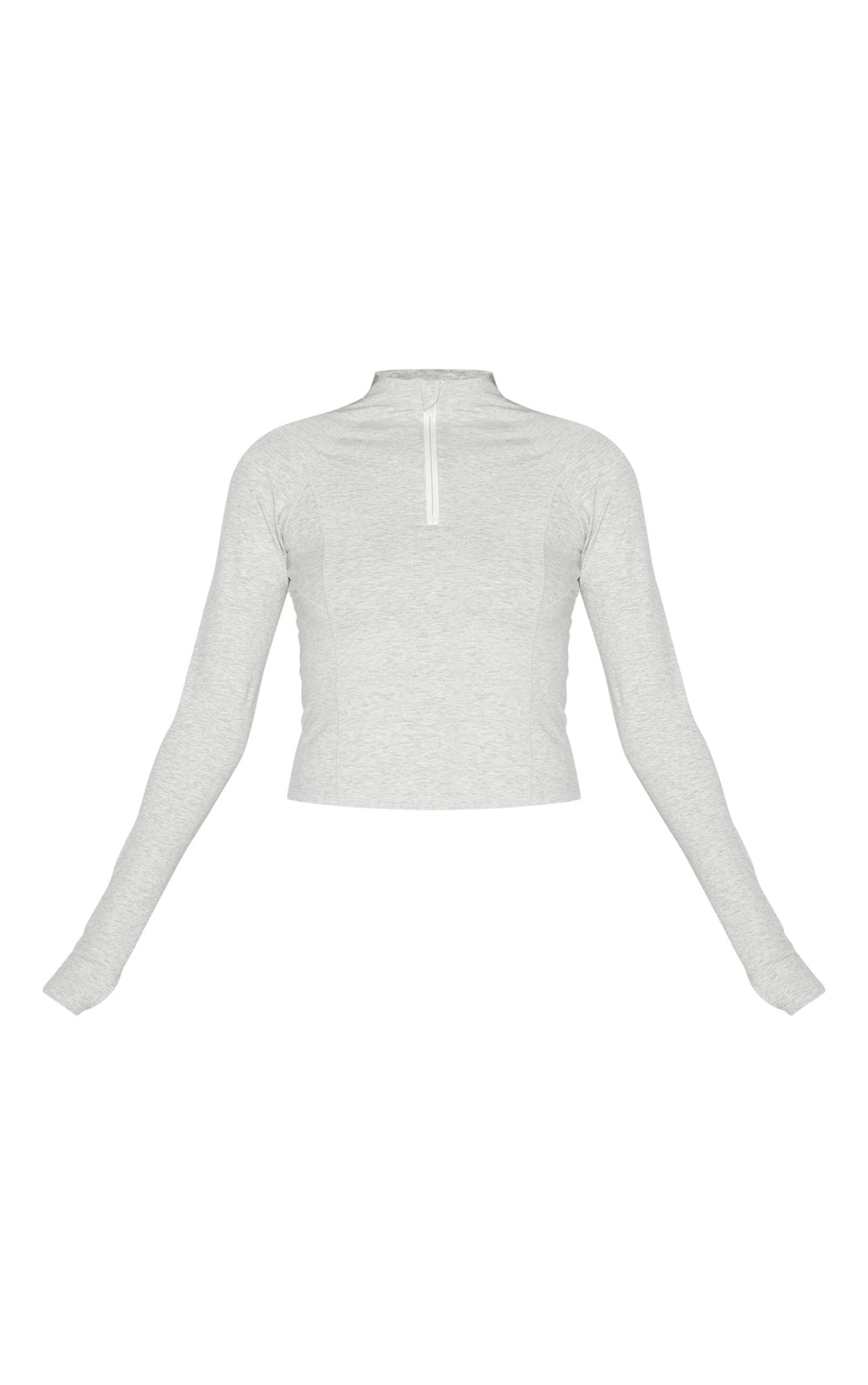 Ash Grey Sculpt Quarter Zip Gym Top Product Image