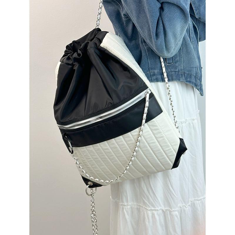 Two-Tone Paneled Backpack Product Image