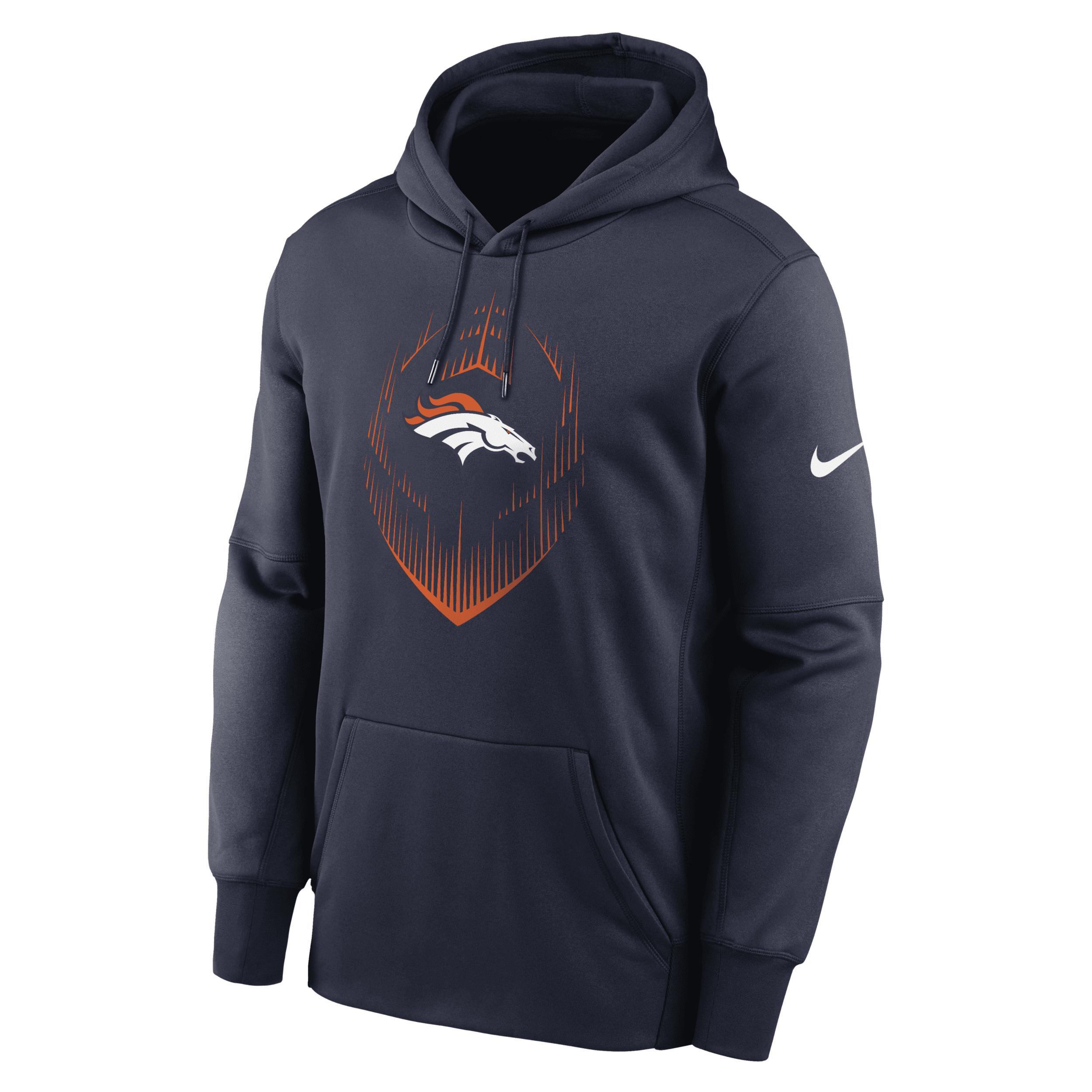 Men's Denver Broncos Icon Menâs Nike Therma NFL Pullover Hoodie Product Image