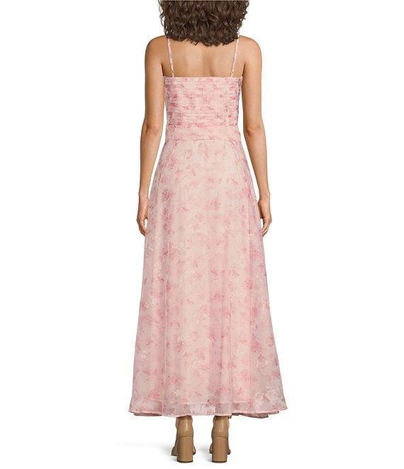 Layered With Love Griffin V-Neck Ruched Bodice Floral Chiffon Aline Tea Length Dress Product Image