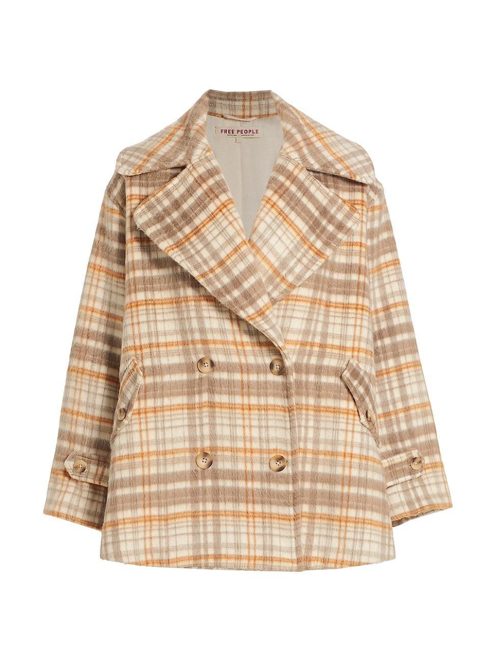 Womens Highlands Oversized Plaid Peacoat Product Image