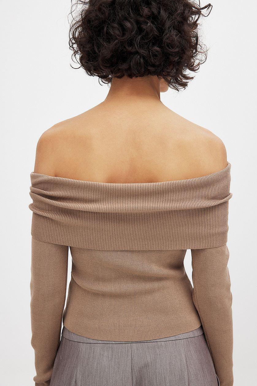 Folded Offshoulder Knitted Top Product Image