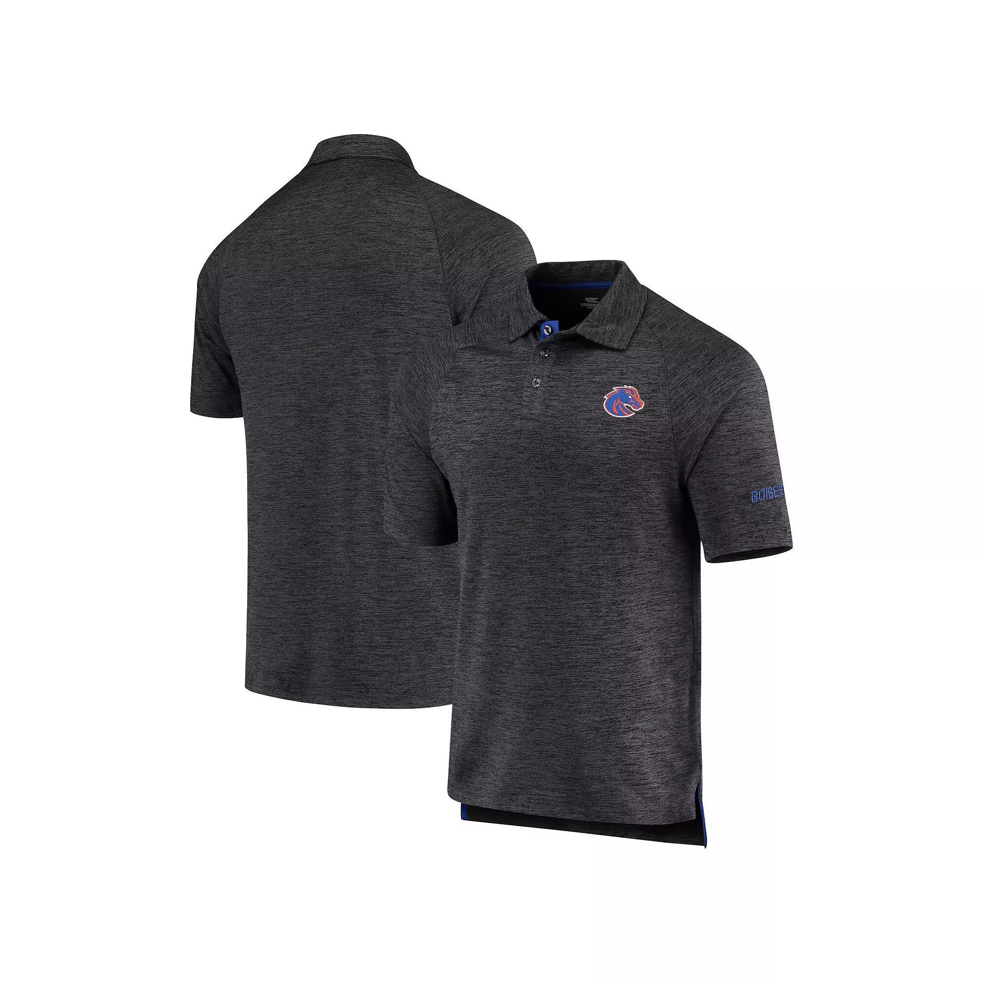 Men's Colosseum Heathered Black Boise State Broncos Down Swing Polo,  Product Image