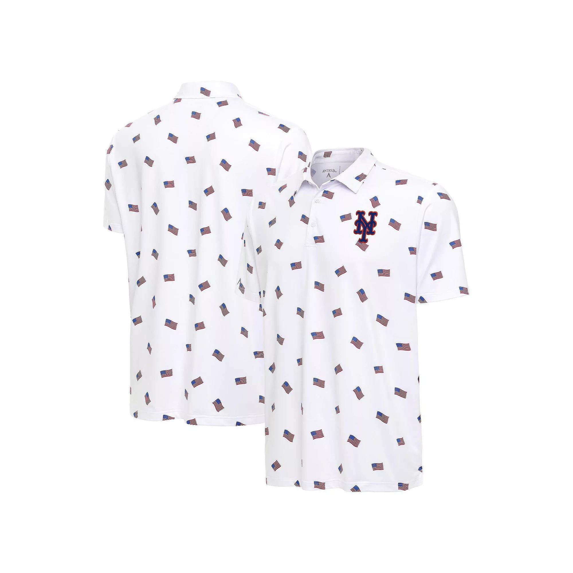 Men's Antigua White New York Mets Americana Polo,  Product Image